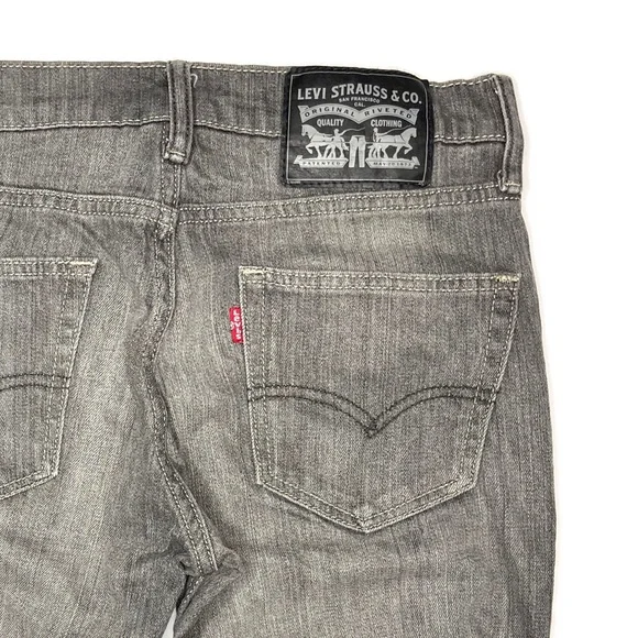Levi’s Grey Light Wash Slim Straight Leg Jeans - Picture 4 of 6